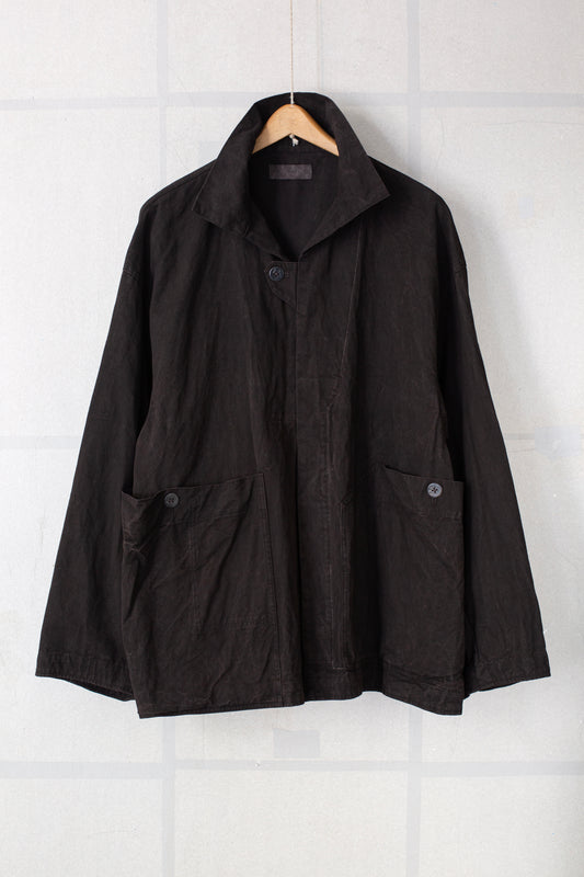 Meeting Jacket in Natural Dye Dark Mud Brown