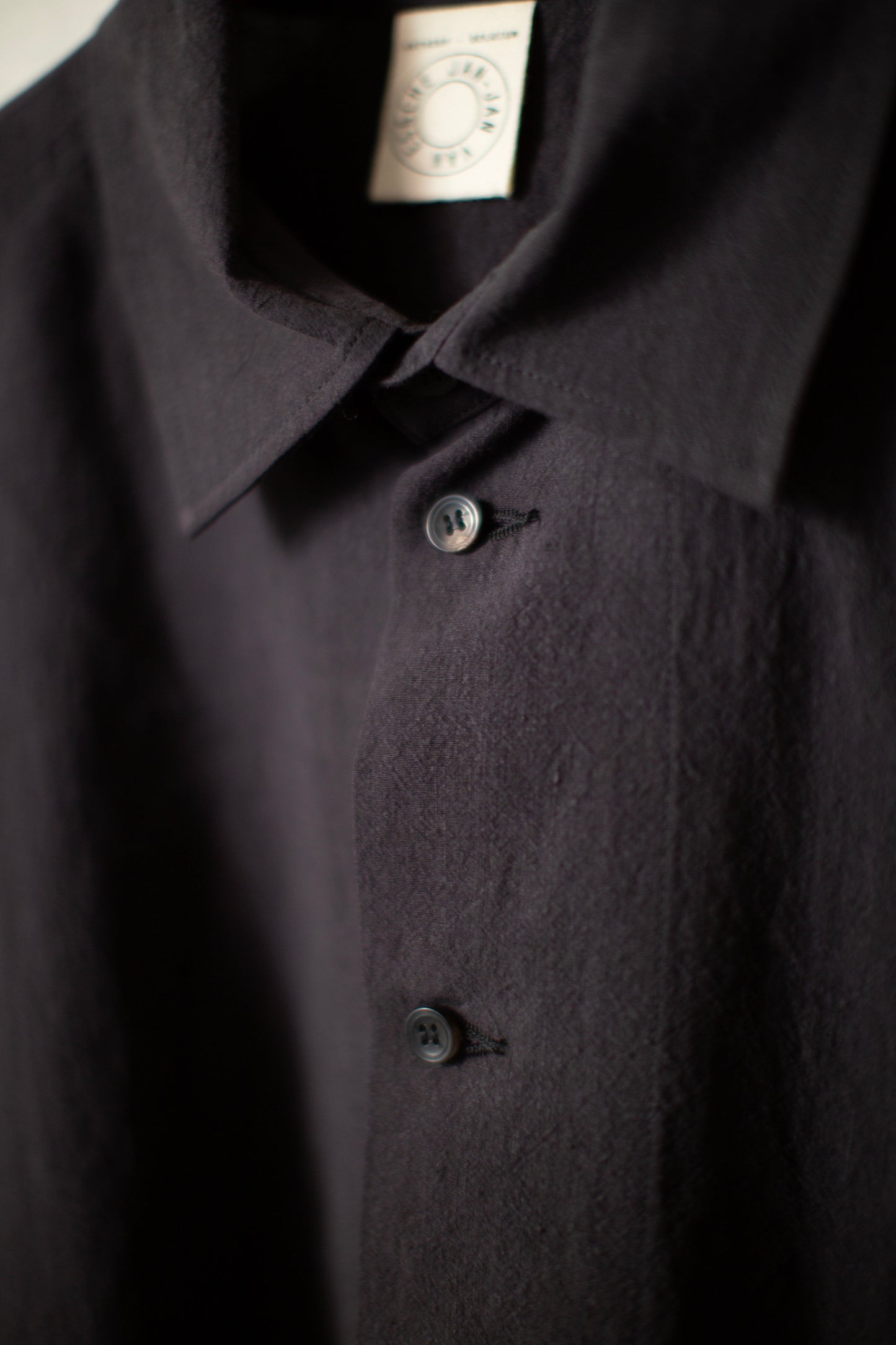 SHIRT#100 - LINEN SILK SHIRTING SUMI KURO