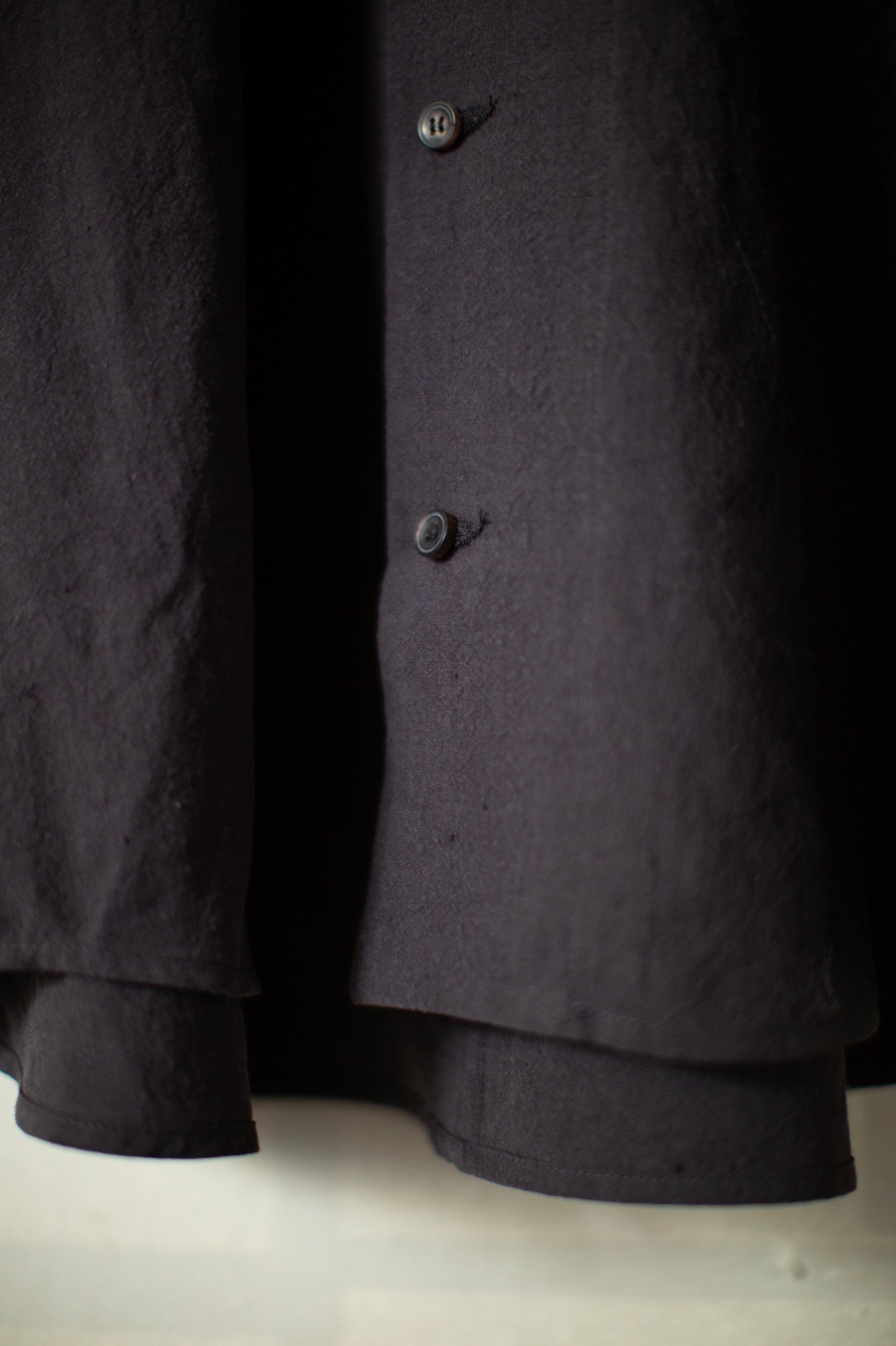 SHIRT#100 - LINEN SILK SHIRTING SUMI KURO