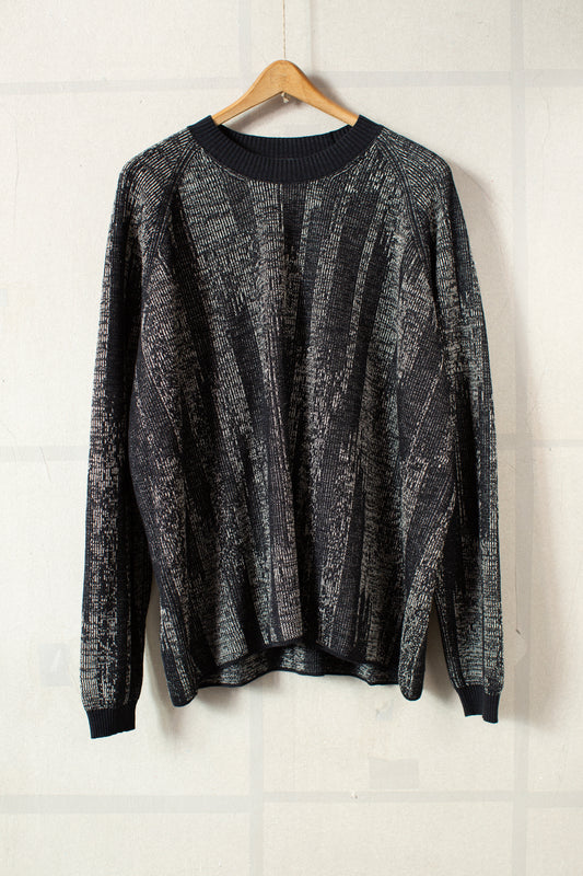 KNIT#77 - LINEN COTTON KASURI BLACK NATURAL