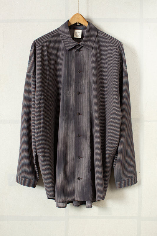 SHIRT#100 - CREPE COTTON SHIRTING GALLNUT BLACK
