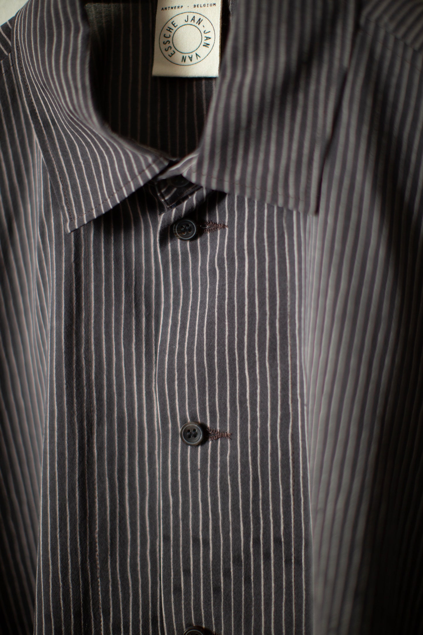 SHIRT#100 - CREPE COTTON SHIRTING GALLNUT BLACK