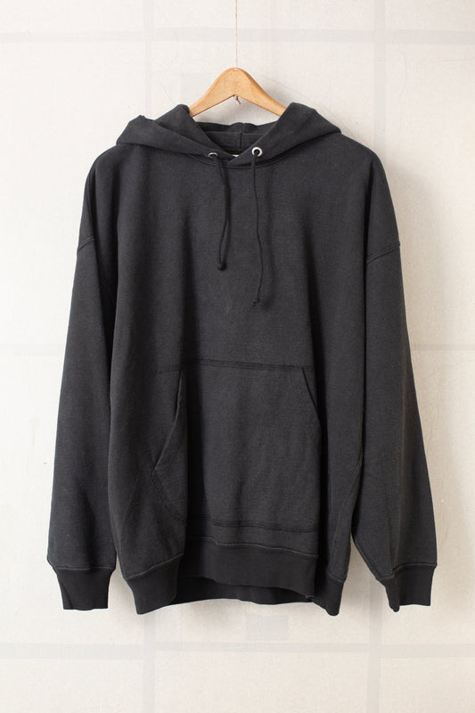 hooded sweatshirt in black organic cotton/hemp sweat