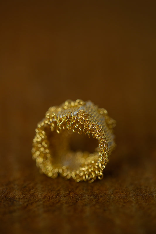 Wide Hand Woven Ring