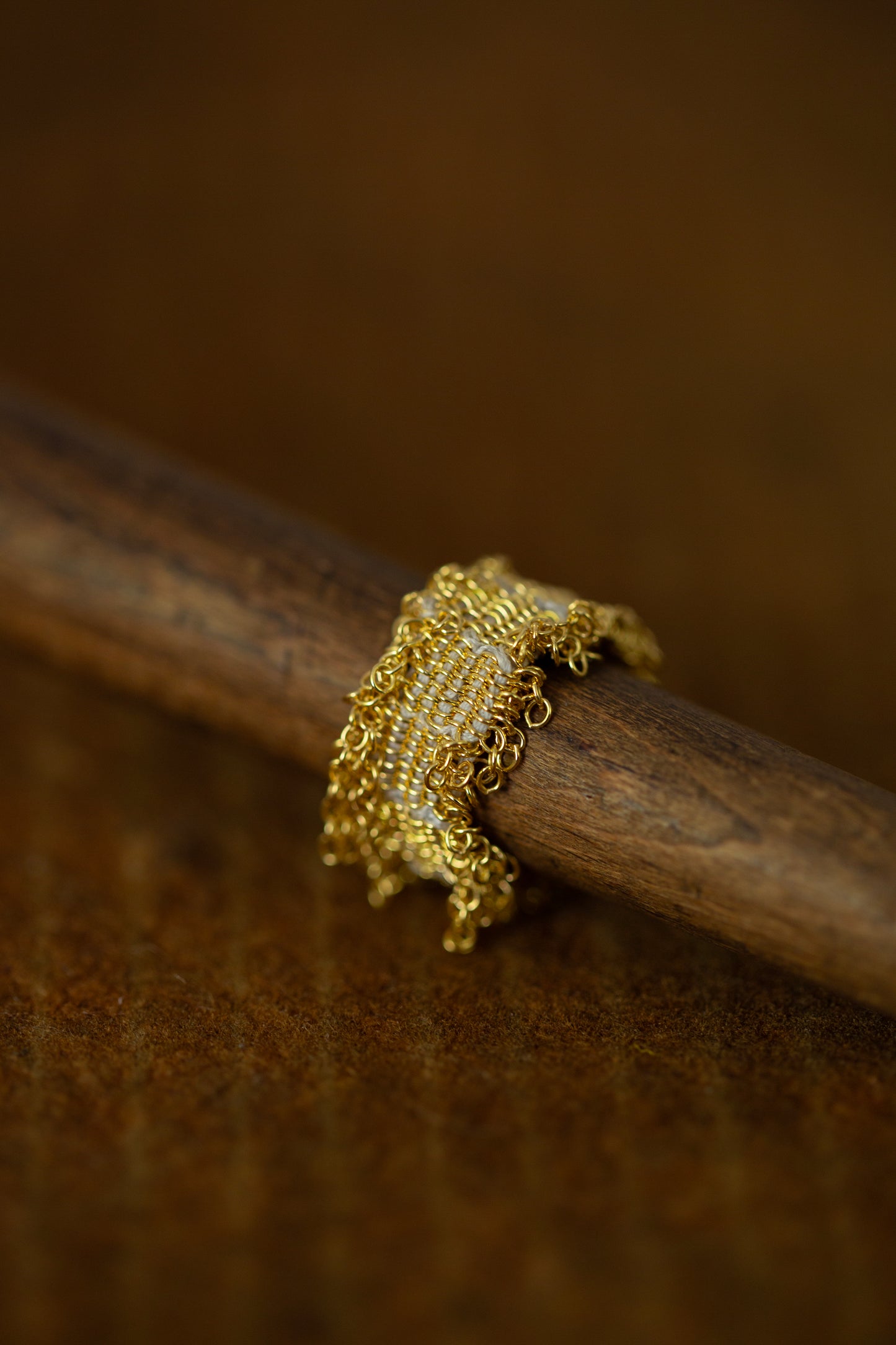 Wide Hand Woven Ring