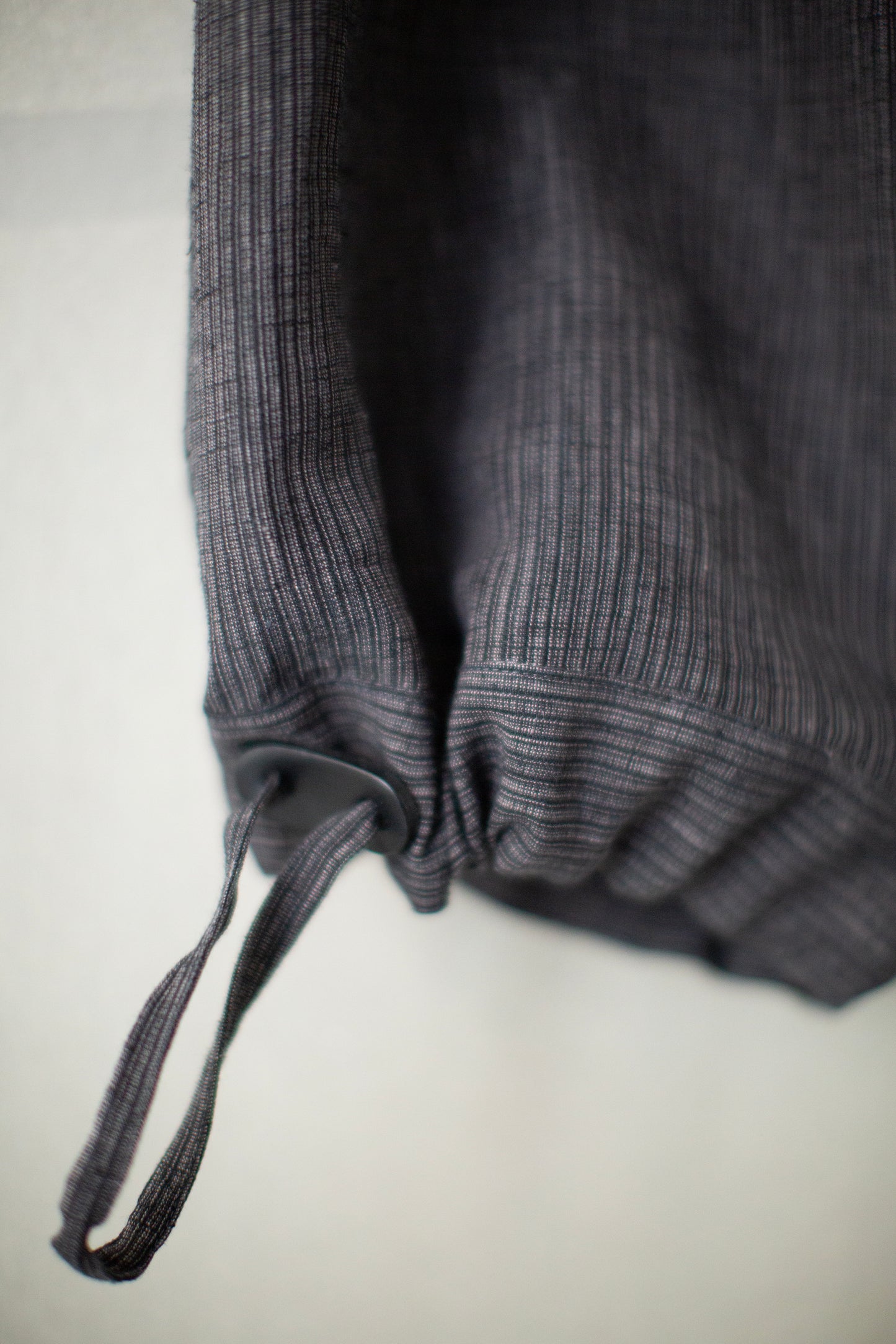 TROUSERS#91 - HEMP CLOTH DARK GREY STRIPED
