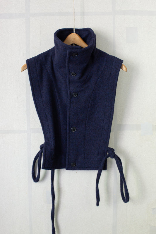COLLAR PIECE#2 - BRUSHED ALPACA WOOL MIDNIGHT