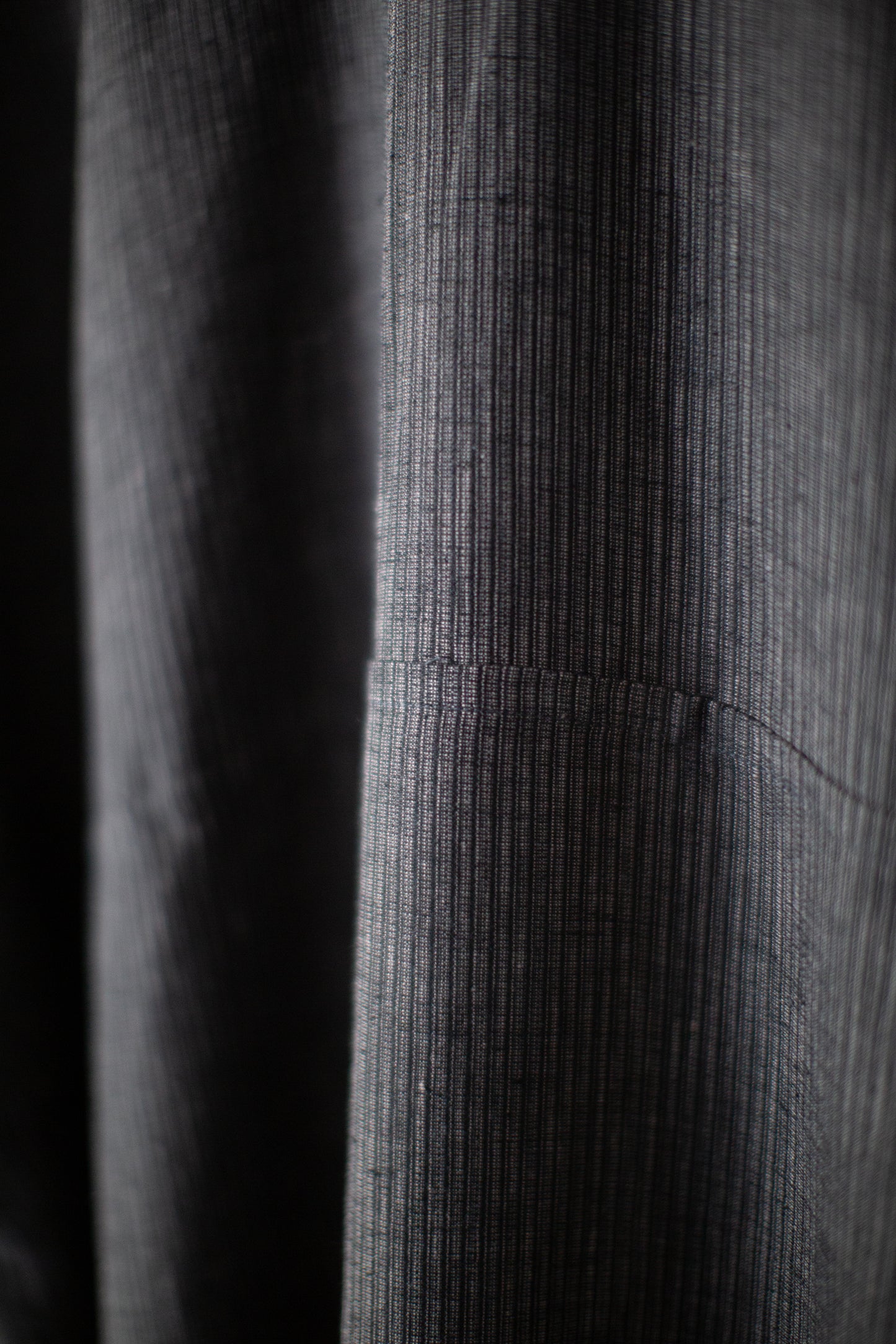 TUNIC#44 - HEMP CLOTH DARK GREY STRIPED