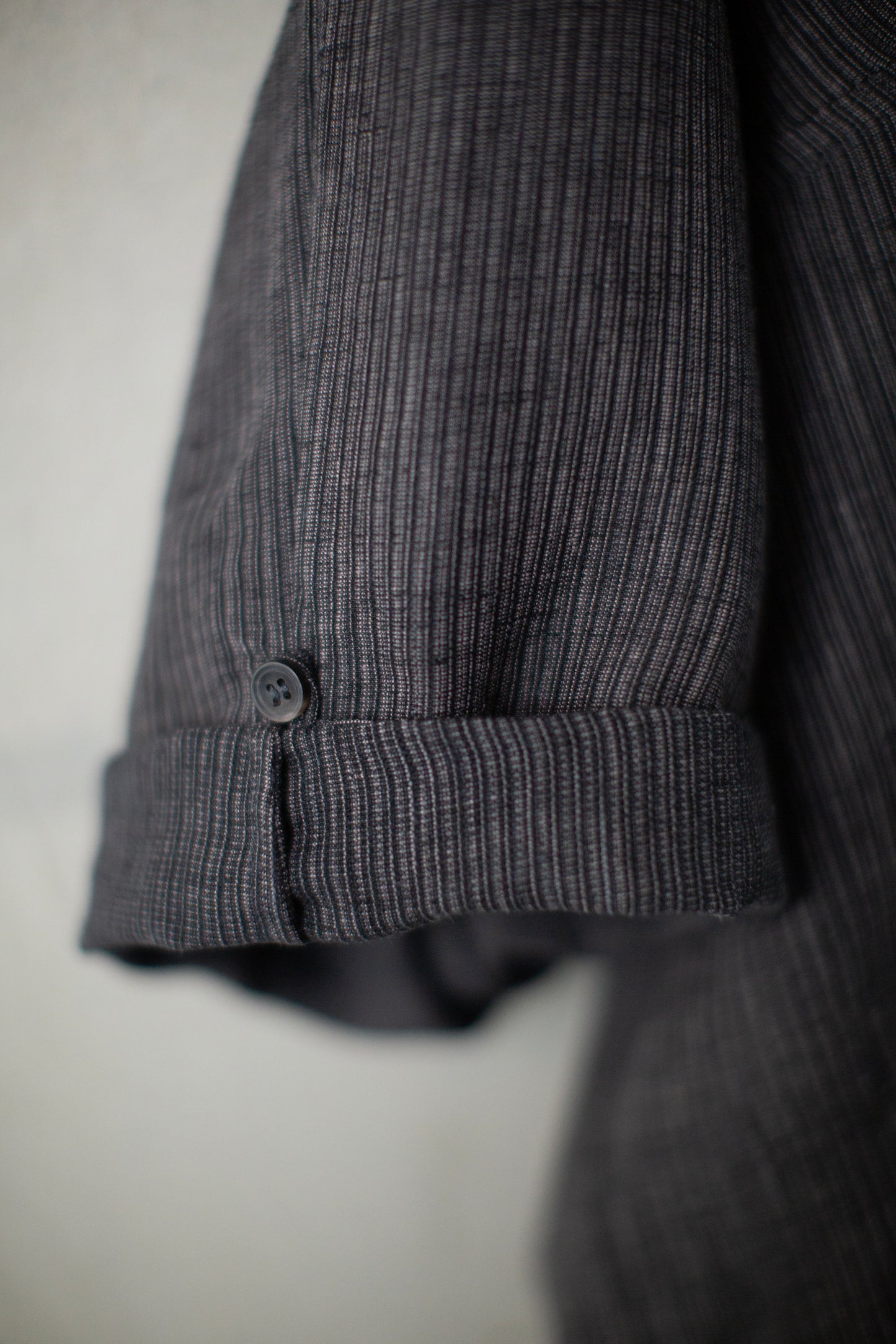TUNIC#44 - HEMP CLOTH DARK GREY STRIPED
