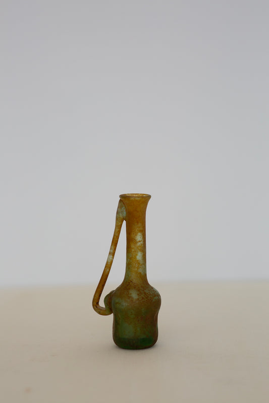 Ancient Roman perfume flask green