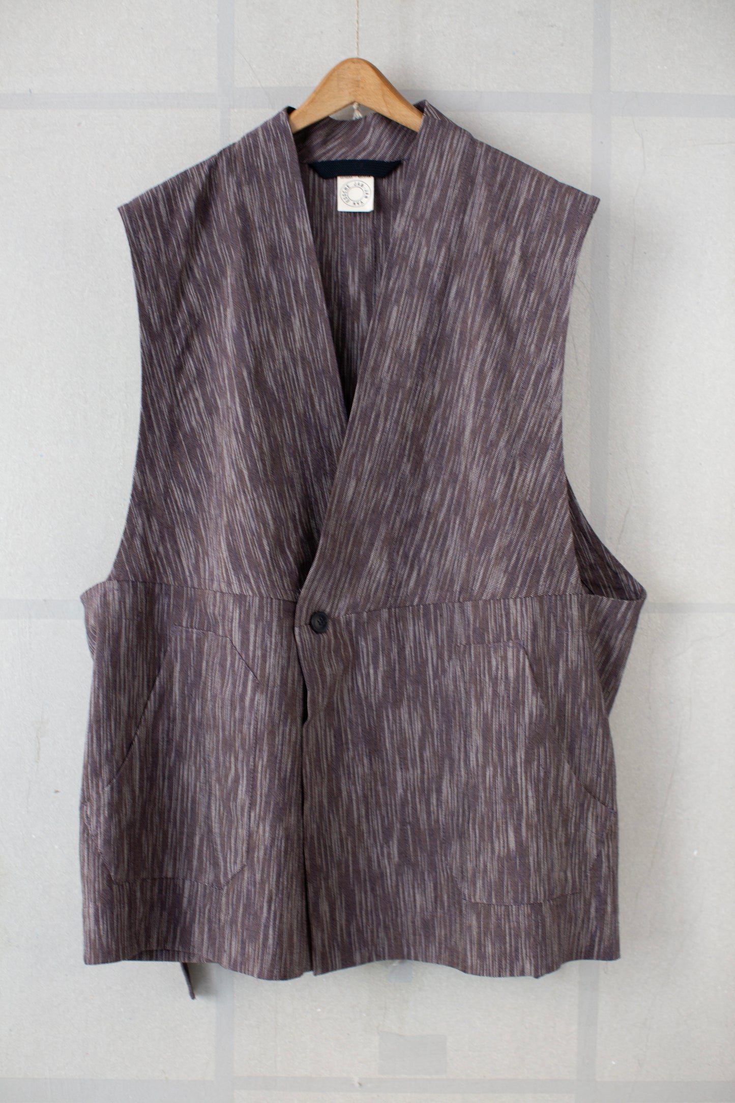 GILET#15 - KASURI COTTON SILK OLD LAVENDER