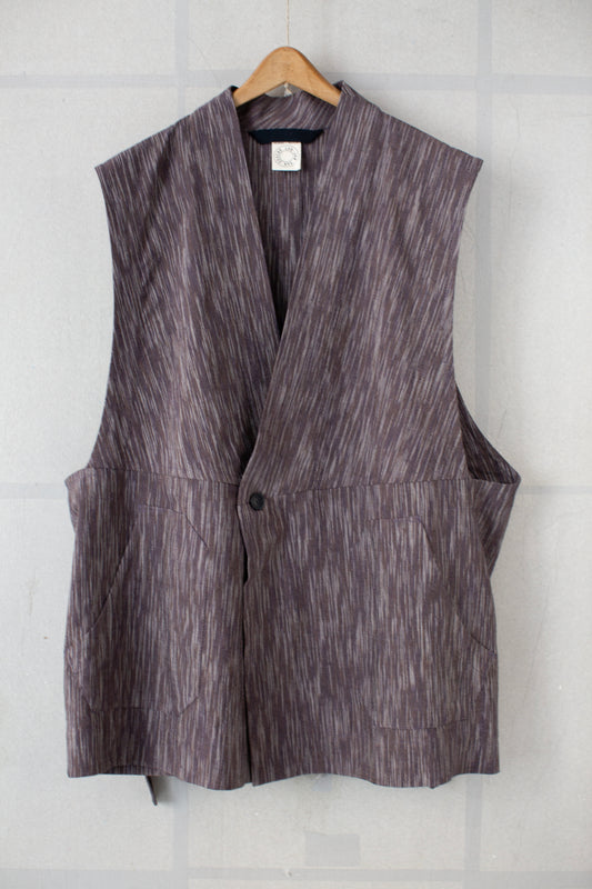GILET#15 - KASURI COTTON SILK OLD LAVENDER