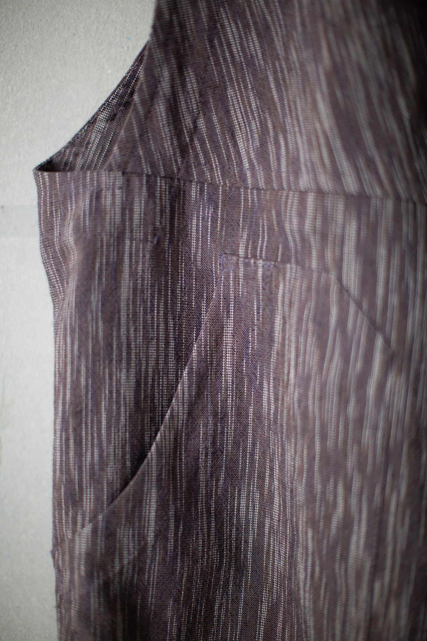 GILET#15 - KASURI COTTON SILK OLD LAVENDER