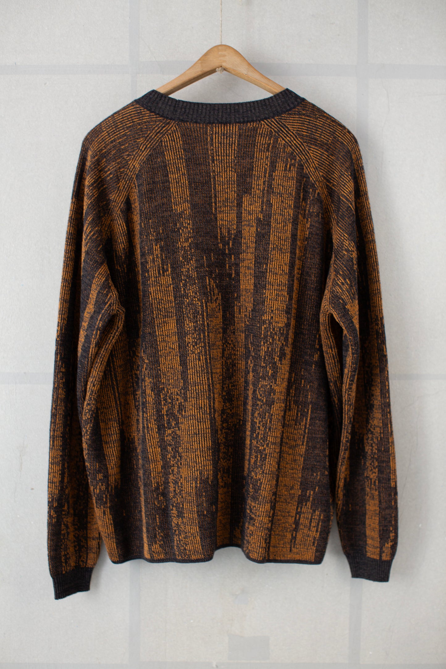 KNIT#77 - LINEN COTTON KASURI BLACK BROWN ORANGE