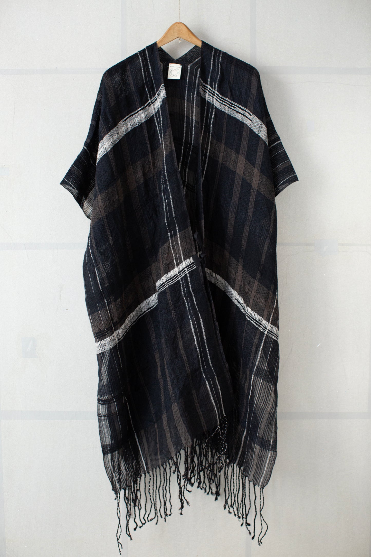 ROBE#2 - HANDWOVEN BLACK BROWN NATURAL