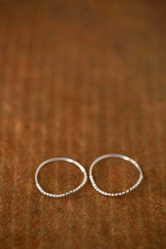 Pair Of Silver Hand Forged Earrings spiral - medium