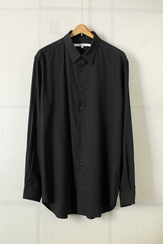 Black silk hemp classic shirt