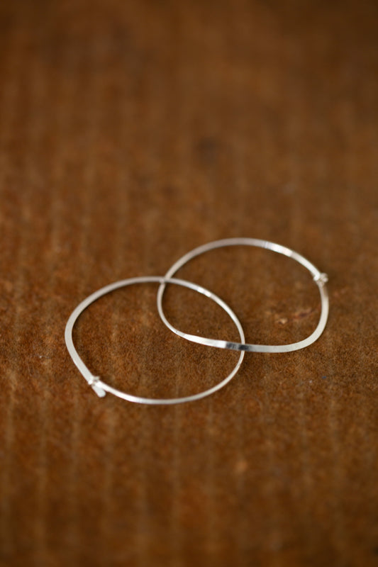 Pair Of Silver Hand Forged Earrings - large