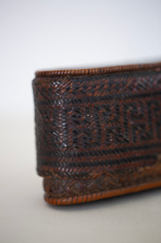 Fine wood and wicker basket, Indonesia
