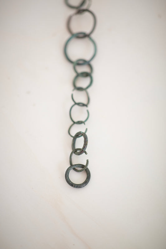 Set of Nigerian antique oxidized bronze chain links