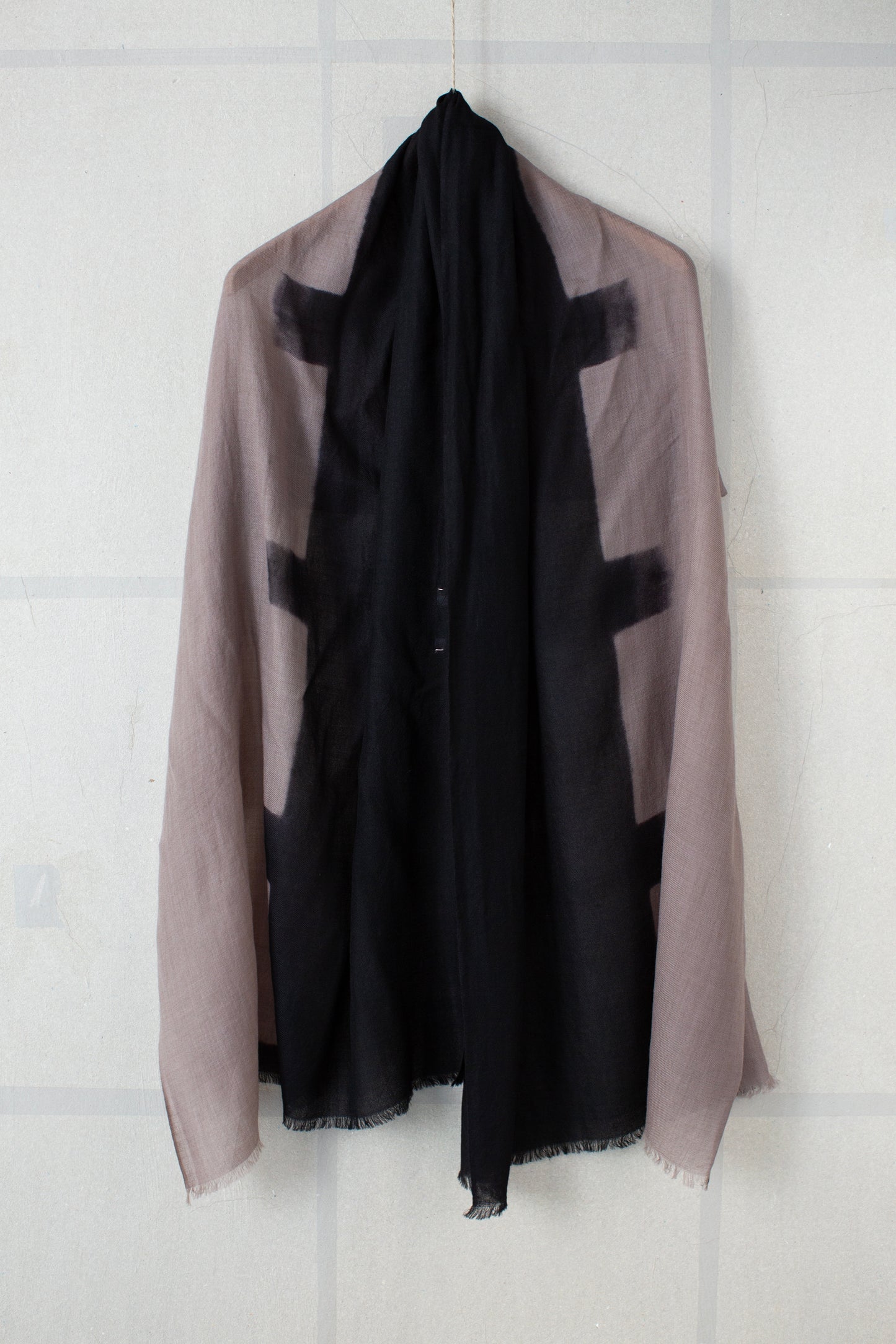 shibori dyed hand woven baby wool shawl