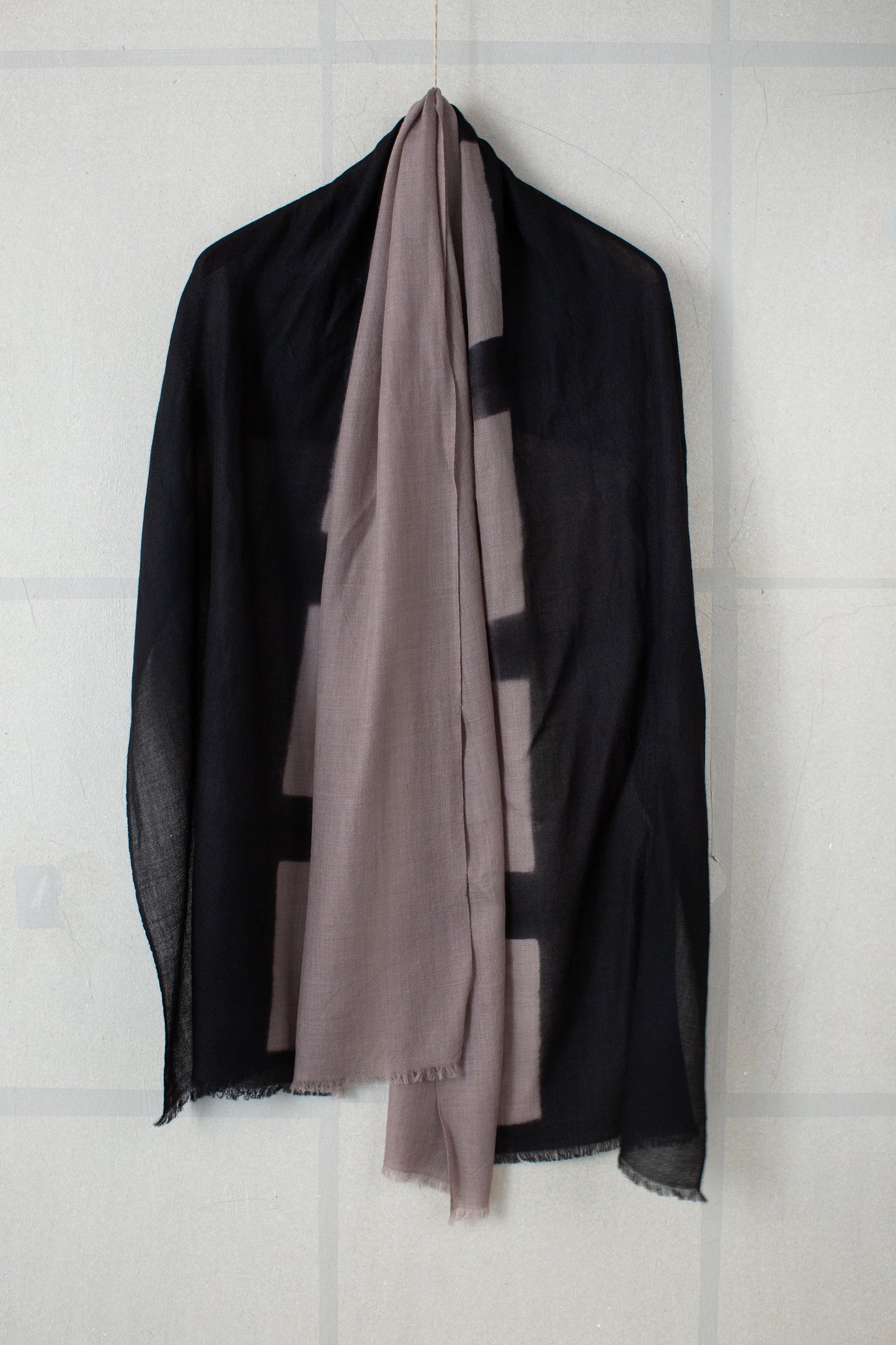 shibori dyed hand woven baby wool shawl