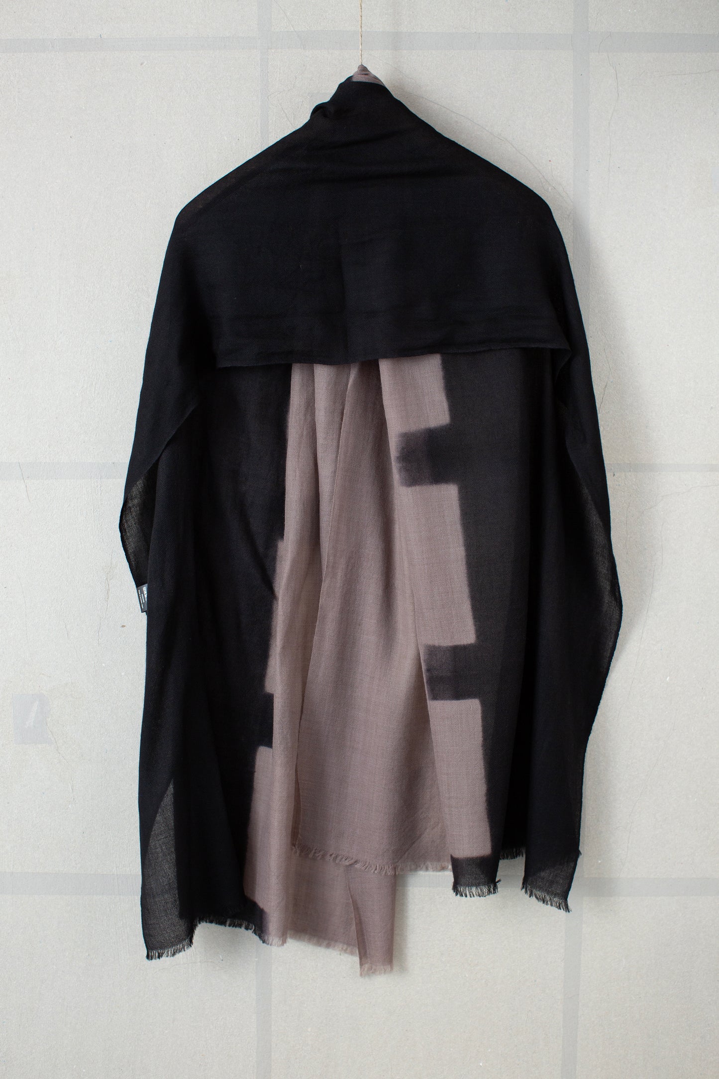 shibori dyed hand woven baby wool shawl