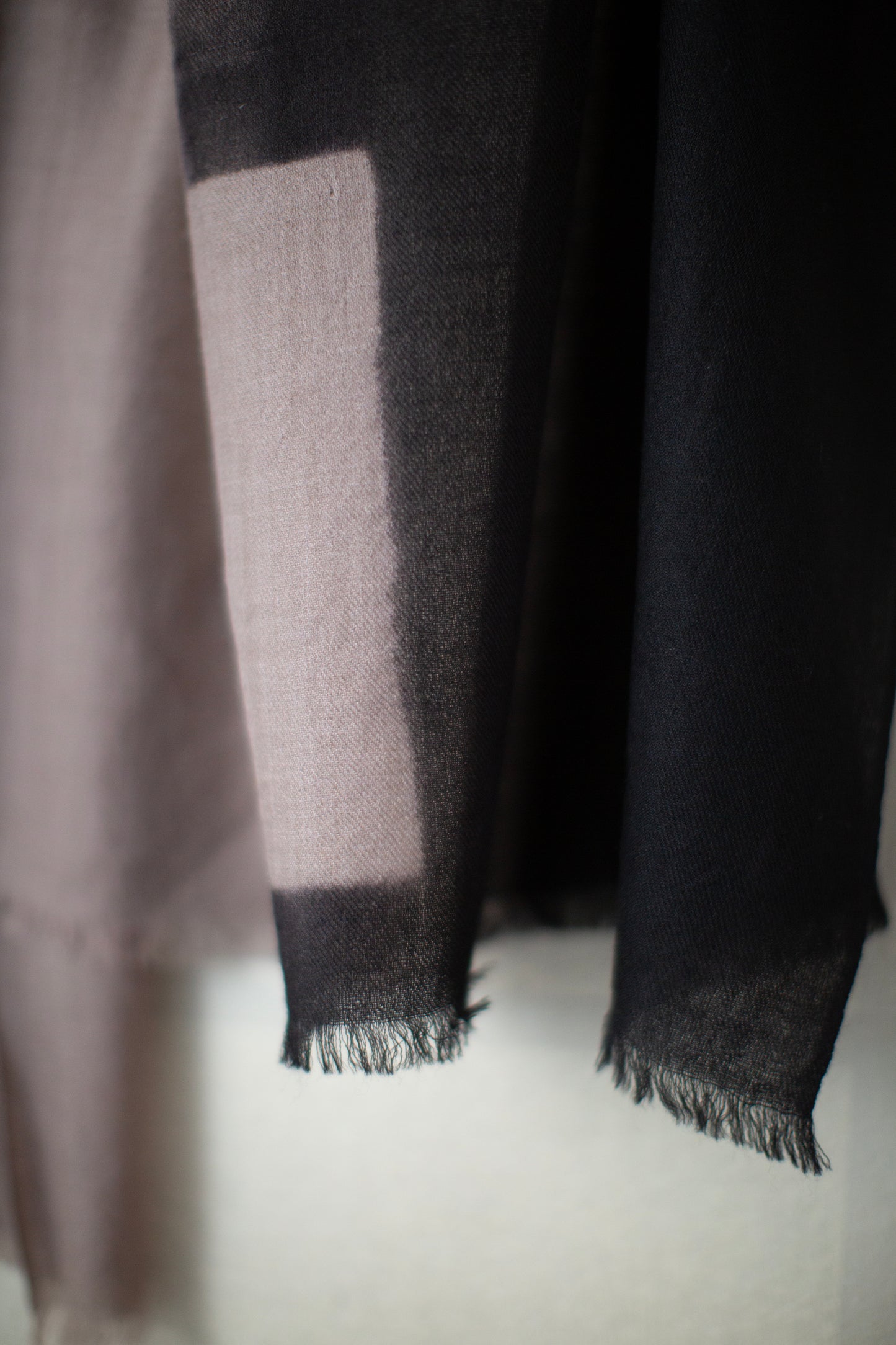 shibori dyed hand woven baby wool shawl