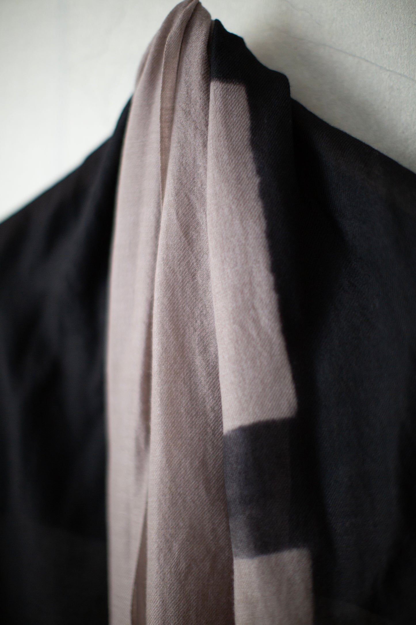 shibori dyed hand woven baby wool shawl