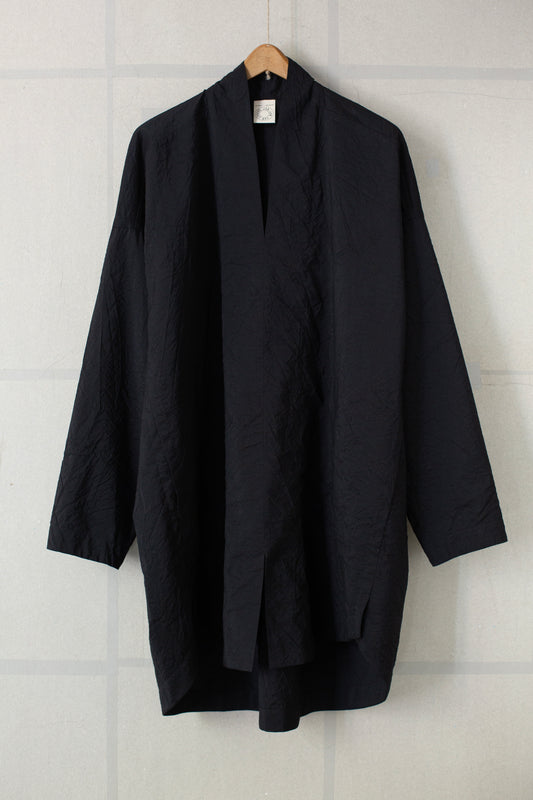 TUNIC#42 - WOOL SILK CLOTH DEEP BLACK