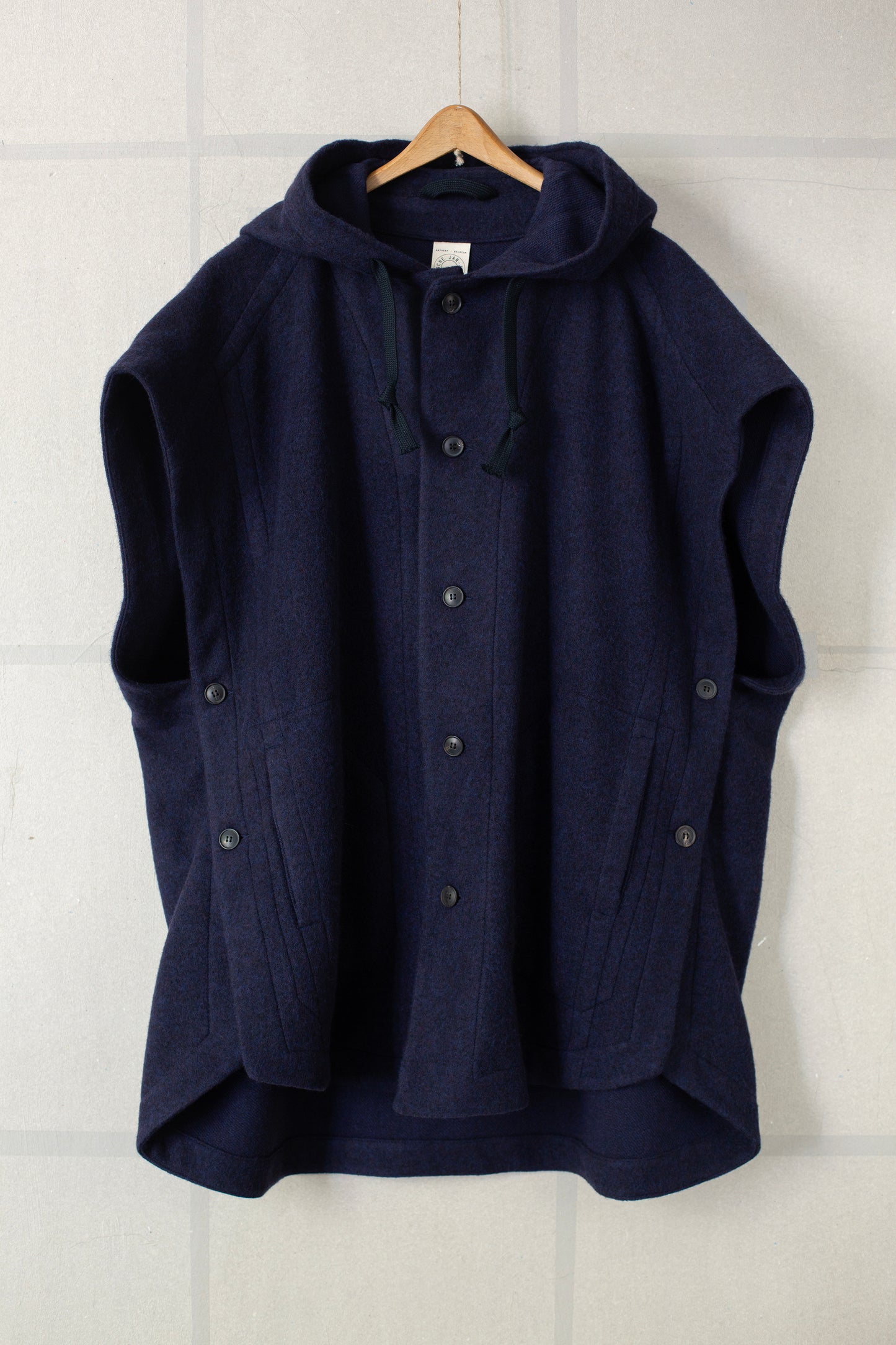 CAPE#5 - BRUSHED ALPACA WOOL MIDNIGHT