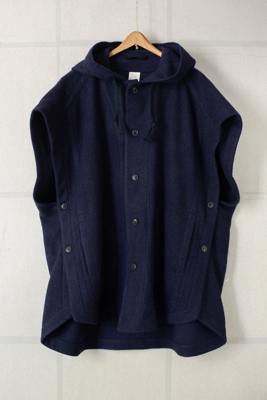 CAPE#5 - BRUSHED ALPACA WOOL MIDNIGHT
