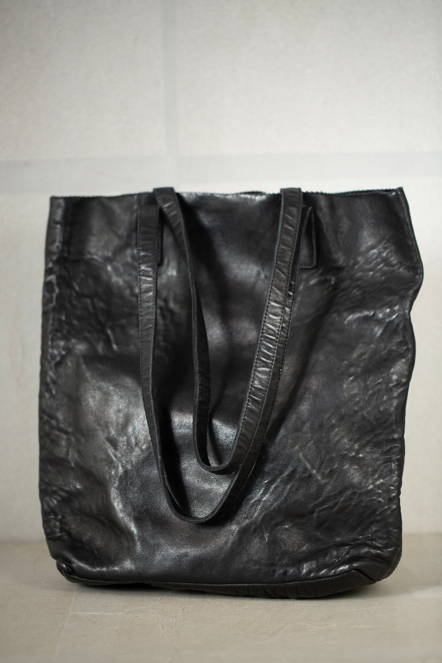 Black Leather Tote Bag