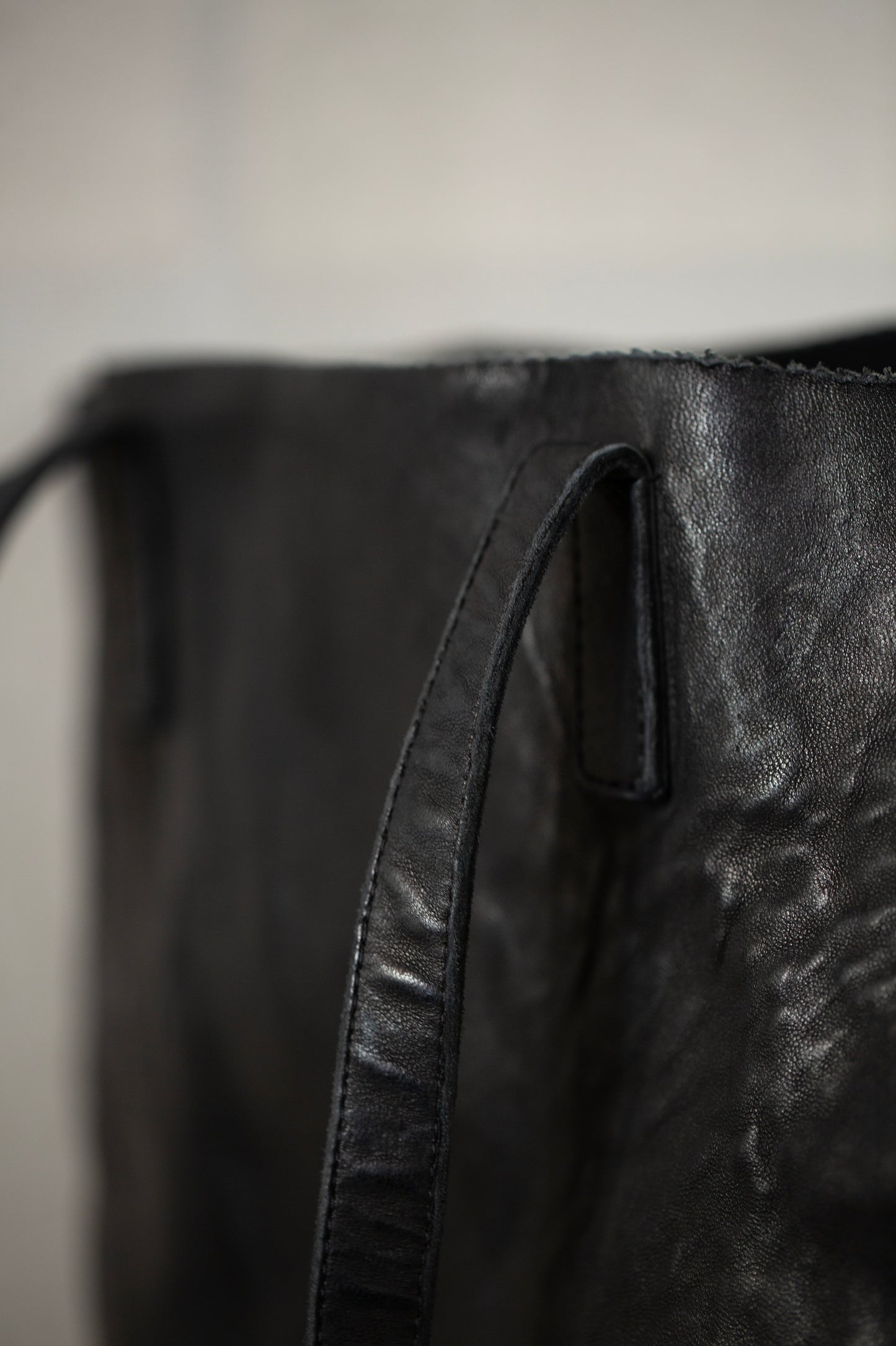 Black Leather Tote Bag