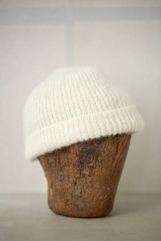 BEANIE#5 - GOAT MOHAIR NATURAL