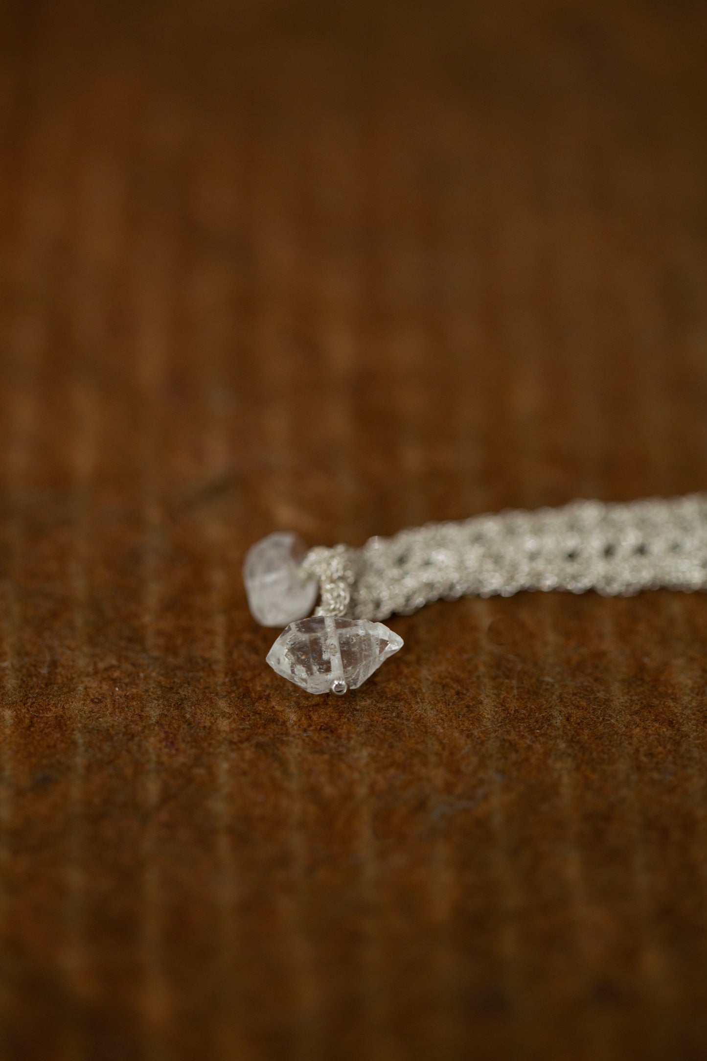 crochet silver chain bracelet