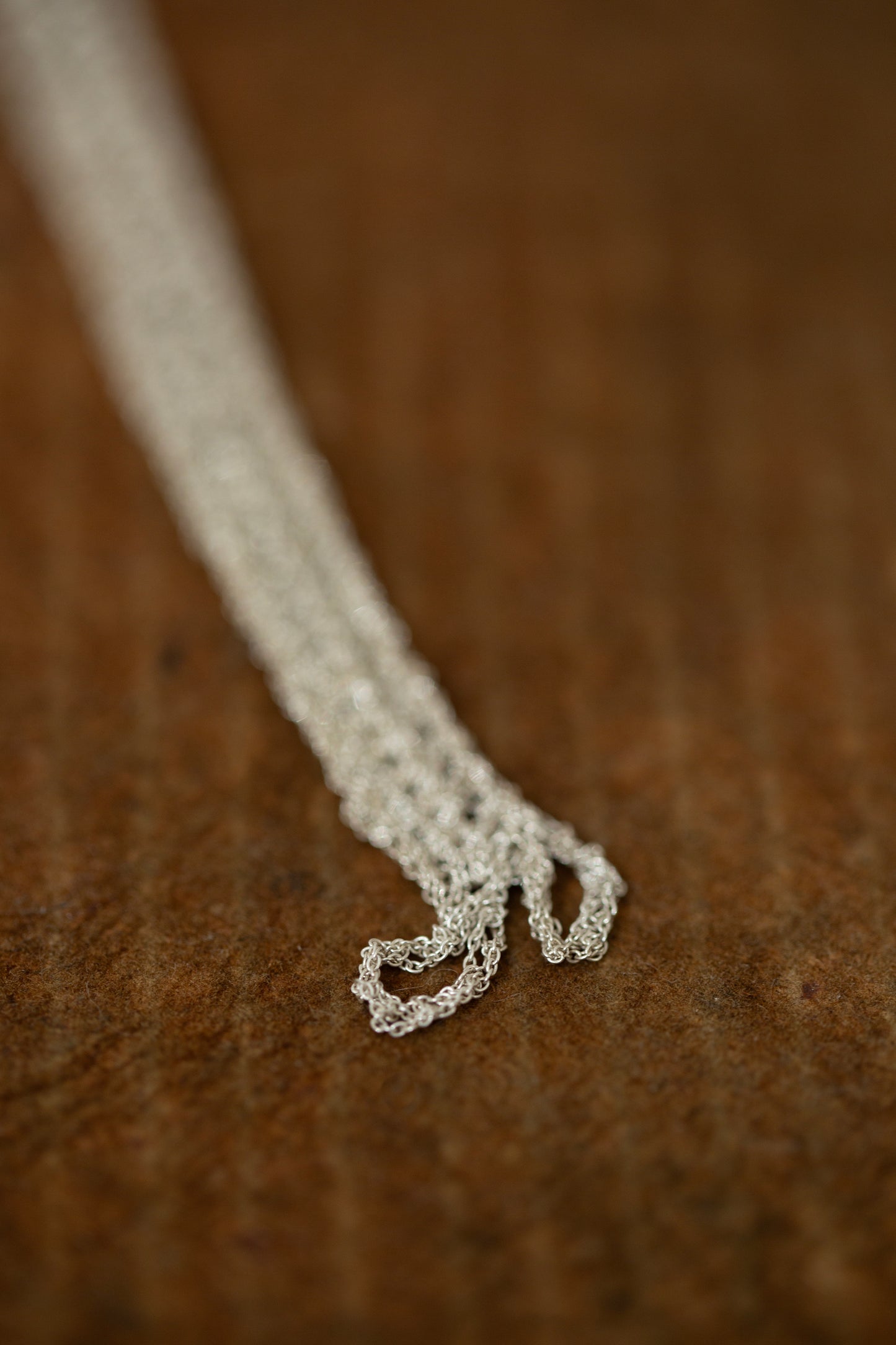 crochet silver chain bracelet