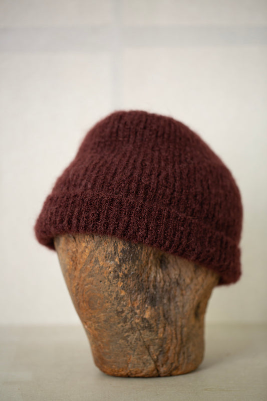BEANIE#5 - GOAT MOHAIR OXBLOOD