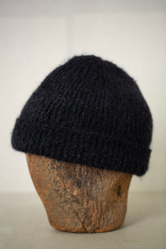 BEANIE#5 - GOAT MOHAIR BLACK