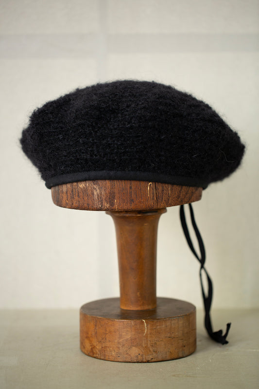 BERET#1 - GOAT MOHAIR BLACK