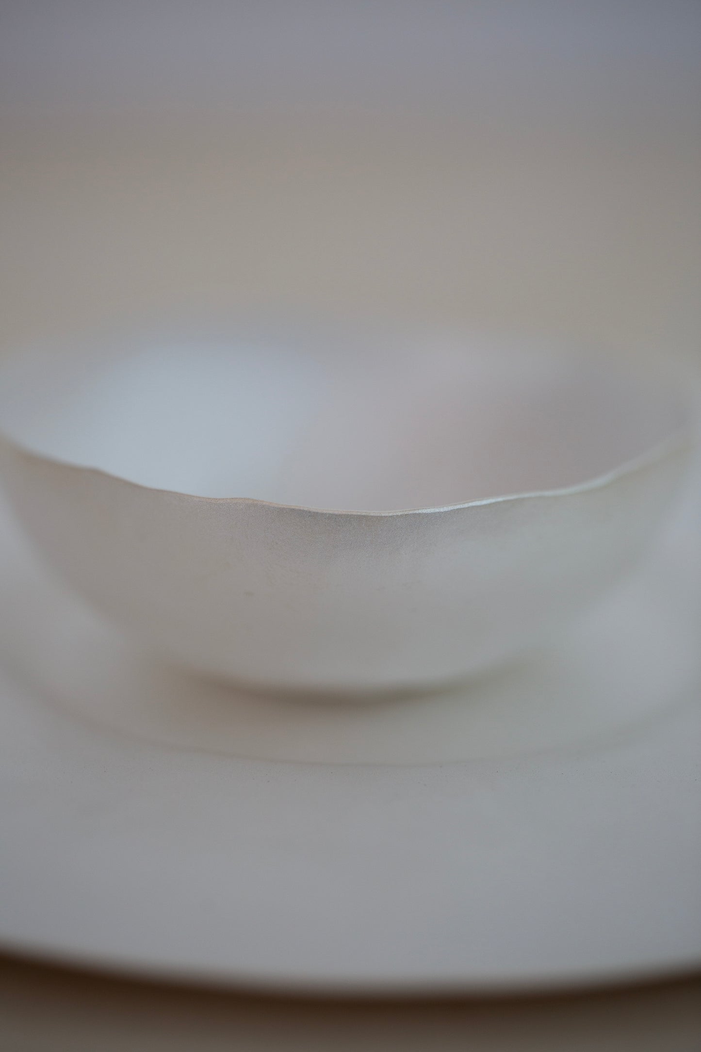 Set of sterling silver coated plate + cup by Mayumi Utsunomiya