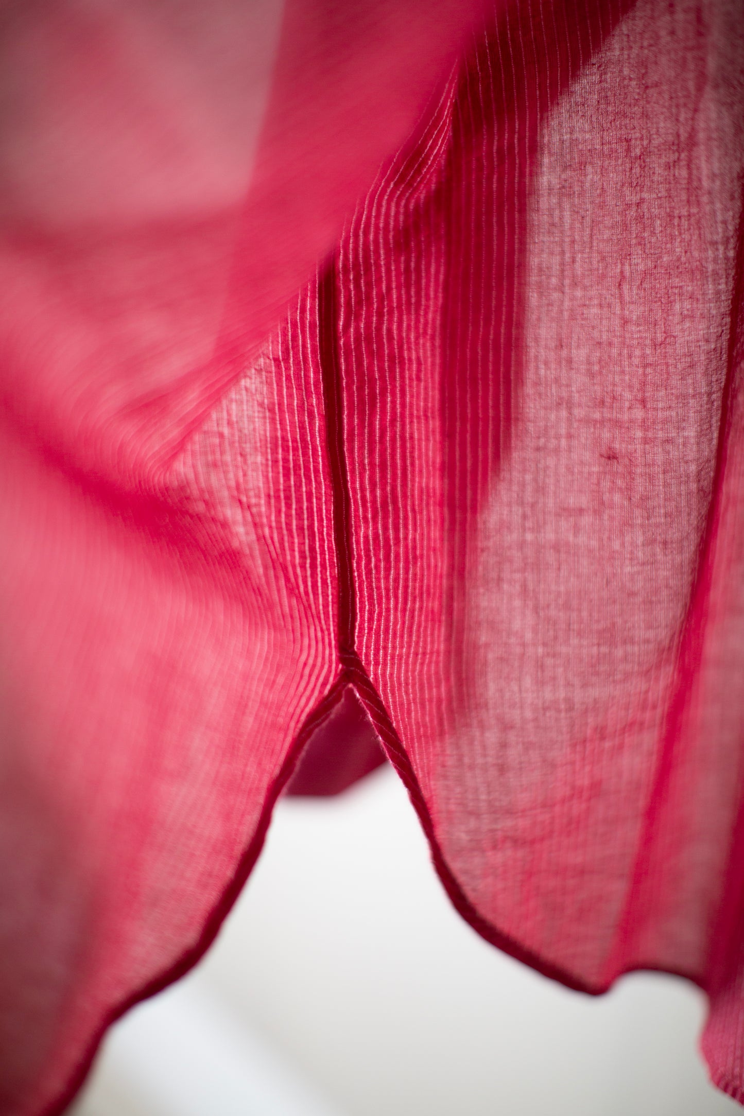 Magenta fine stripe handwoven shirt