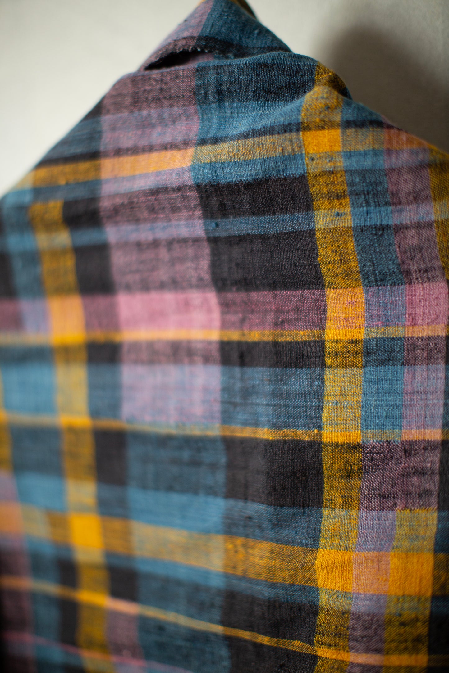 SCARF#40 - HANDWOVEN COLOURED PLAID