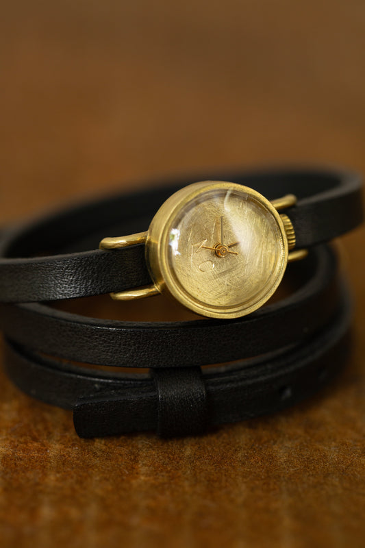 Extra small tripple wrist wrap brass watch
