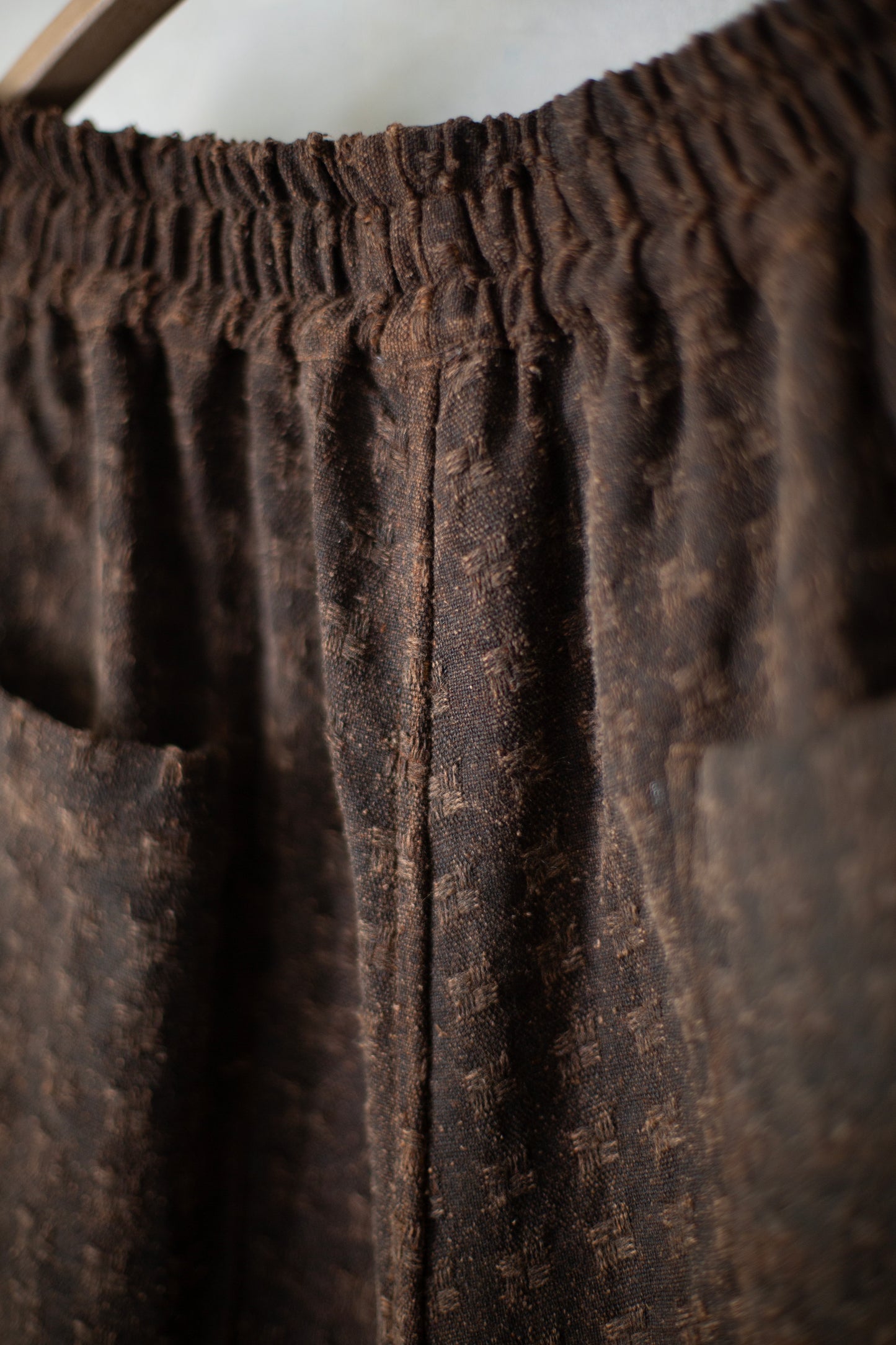 dk brown doro dyed silk cotton wide easy pants