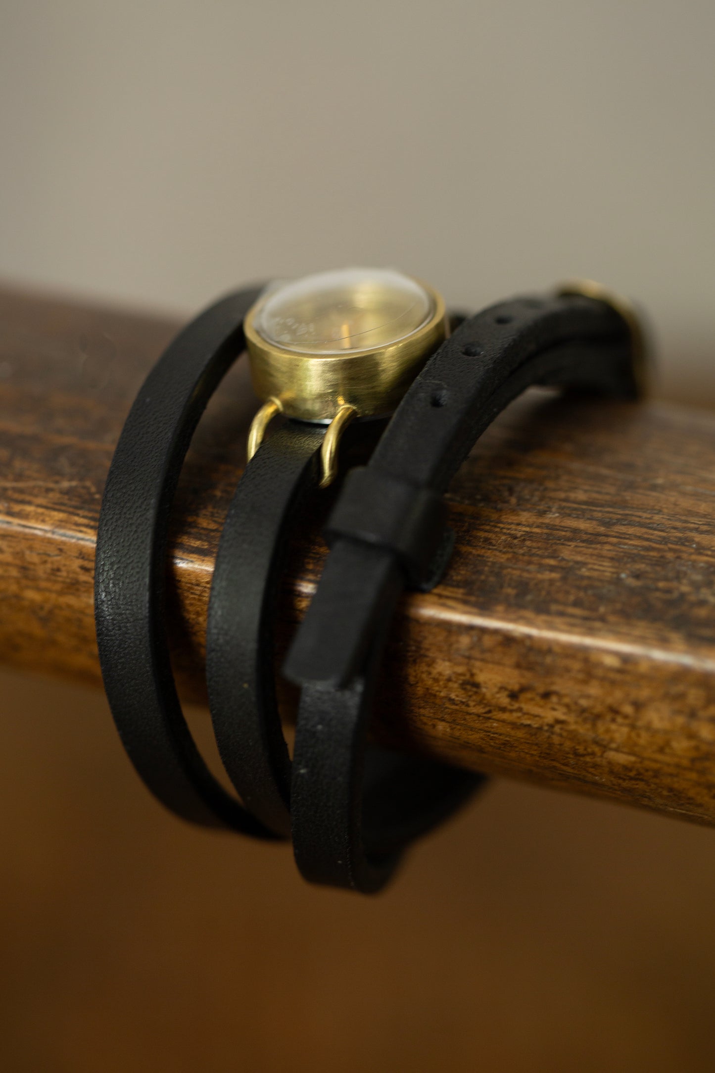 Extra small tripple wrist wrap brass watch
