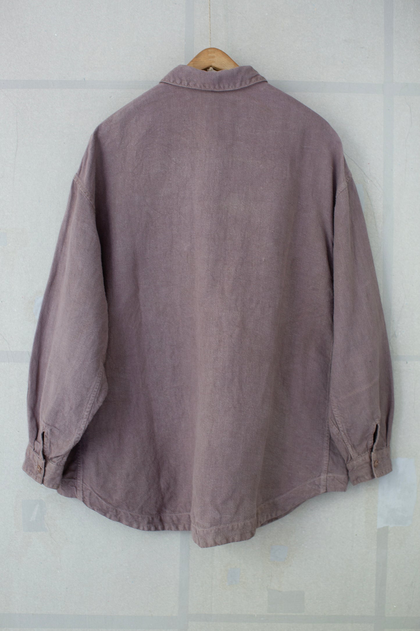 Big shirt jacket in dark horse chestnut brushed hemp