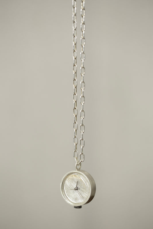 Small necklace silver watch