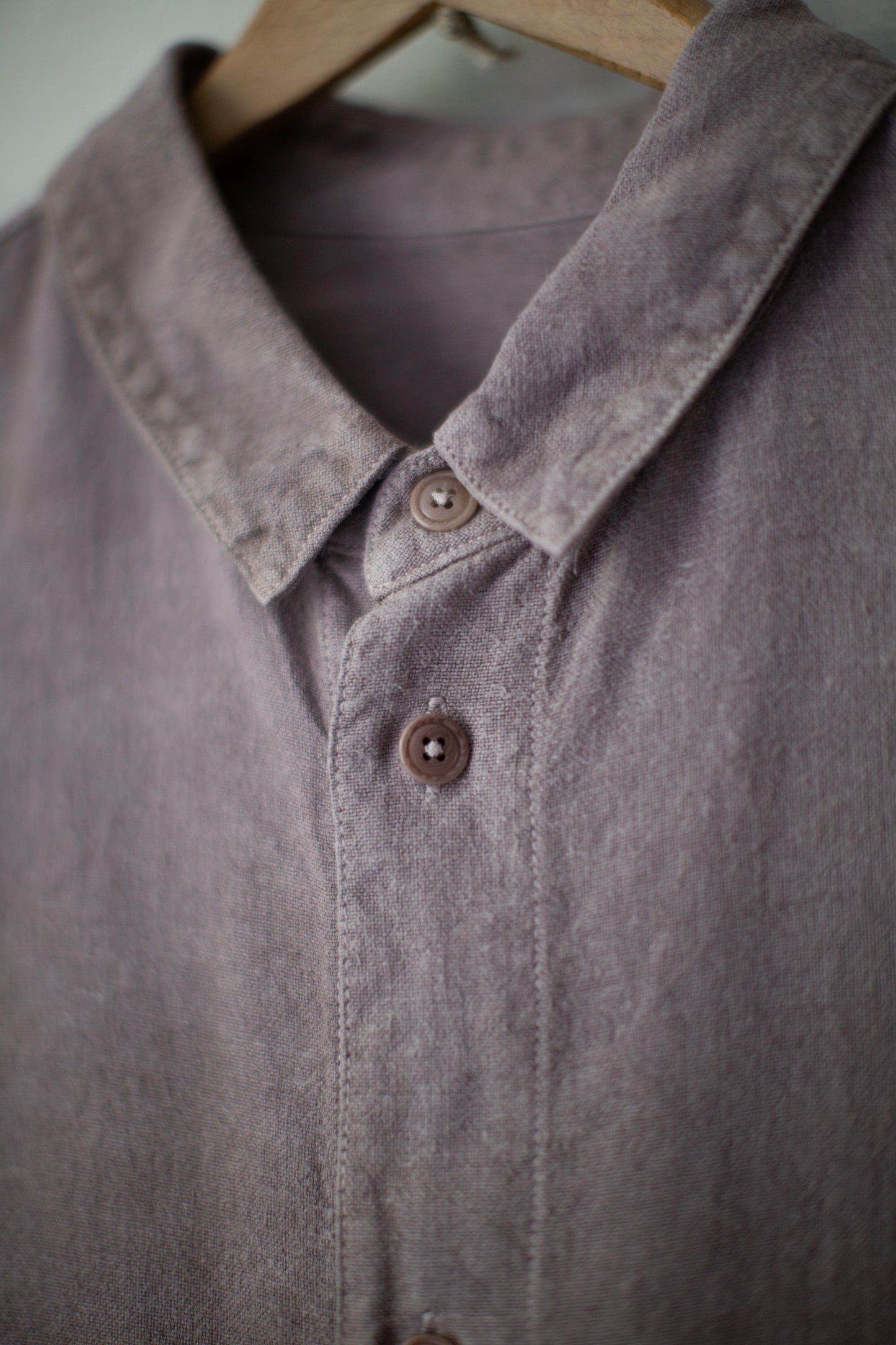 Big shirt jacket in dark horse chestnut brushed hemp