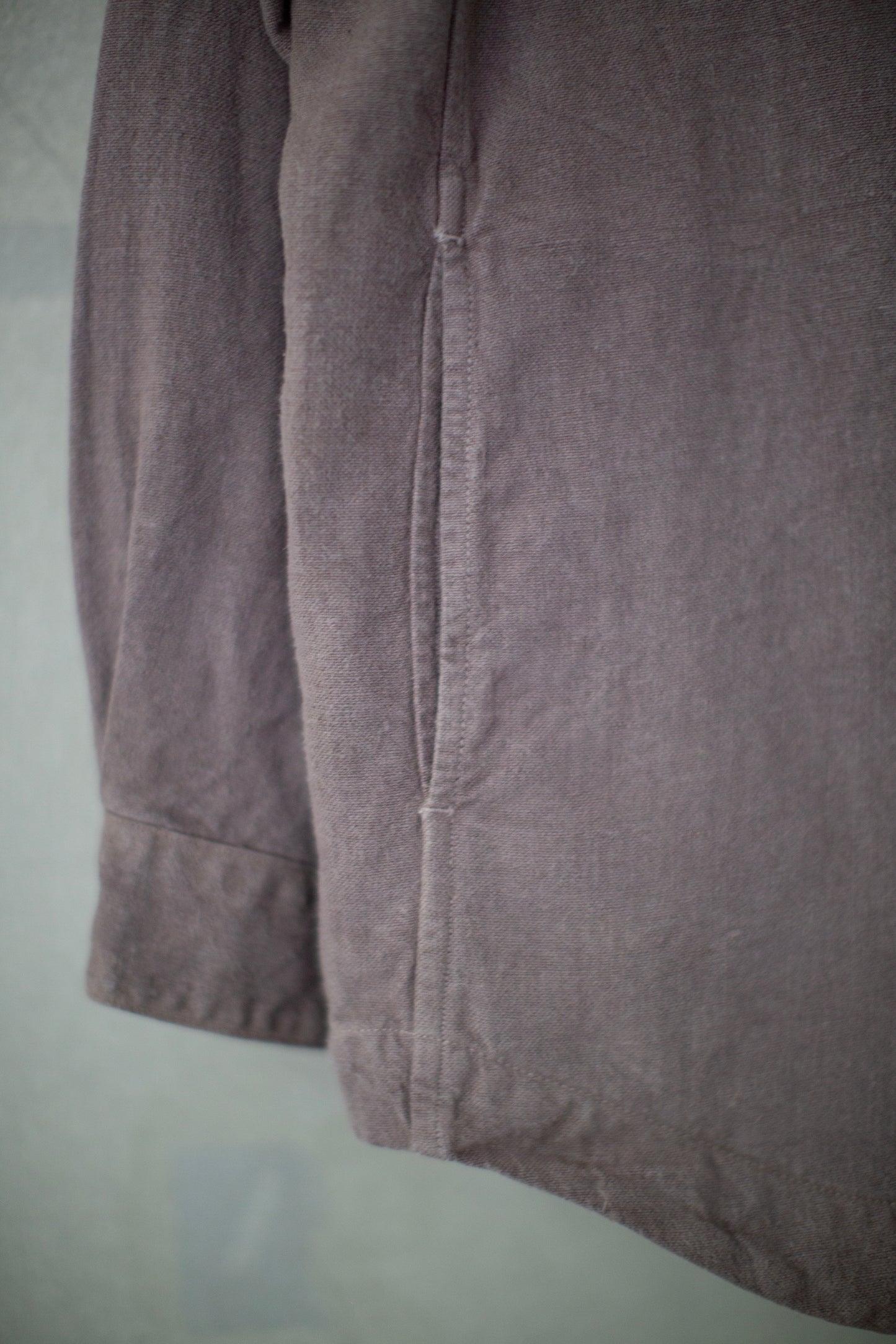 Big shirt jacket in dark horse chestnut brushed hemp